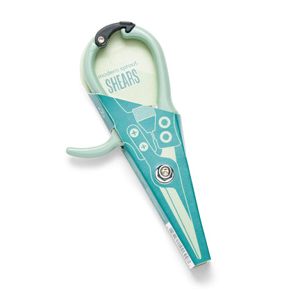 Modern Sprout Pruning Shears - Herb Snipping Scissors- Lightweight Gardening Tools W/Easy Lock - Flower Cutter Garden Shears - Carbon Steel Blade + Reusable Holster (Green, 1-Pack)