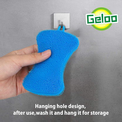Geloo.Silicone Sponge Dish Brush, Double Sided Cleaning Brush for Dishes, Kitchen Gadgets and Accessories (3 Pack)