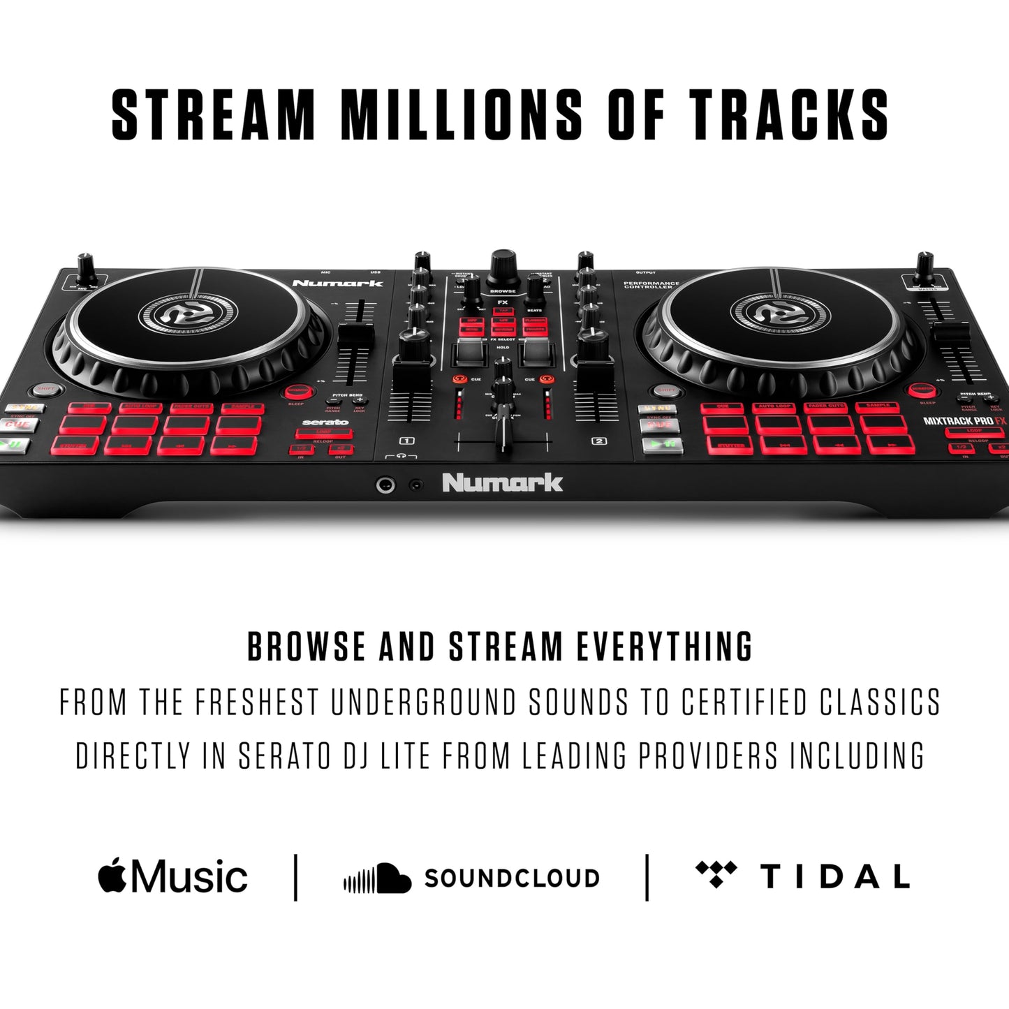 Numark Mixtrack Pro FX Serato DJ Controller with 2 Decks, Mixer, (Effects Paddles and Audio Interface)