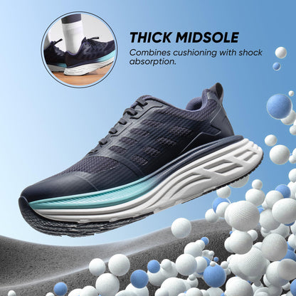 NORTIV 8 Women's Walking Shoes Cushion Running Tennis Shoes ActiveFloat Non-Slip Comfortable Breathable Workout Gym Sports Athletic Fashion Sneakers,Size 8,Blue,SNWS245W