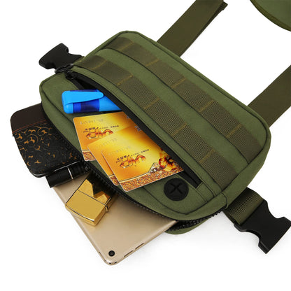 Muserise Outdoor Sports Chest Pack,Tactical EDC Chest Bag For Men, Lightweight Chest Pouch Holster, Chest Rig Vest With Phone Holder For Workouts, Cycling (Olive green)