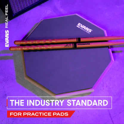 Evans RealFeel - Drum Practice Pad - Drum Pad - Drummer Practice Pad - Gum Rubber & Neoprene, 2 Sided, 12 Inch