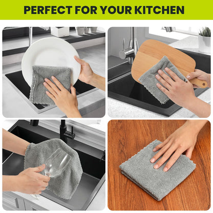 Neessno 12 Pack Cleaning Cloth,Ultra Soft Absorbent Quick Drying Microfiber Cleaning rags,No scratches,Reusable,Washable,Lint Free Cleaning Towels for Kitchen,Window,Glass,car,11.8"×11.8",(Multicolor)