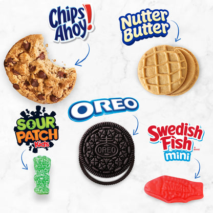 OREO, CHIPS AHOY!, Nutter Butter, SOUR PATCH KIDS & SWEDISH FISH Cookies & Candy Variety Pack, 40 Snack Packs