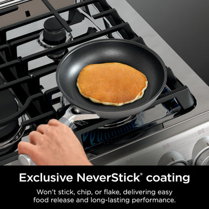 Ninja Pots and Pans Set Non Stick | Comfort Grip 10-Piece Cookware Set with NeverStick | Frying Pan, Sauce Pan With Lid, Stock Pot with Lid, Nonstick, Dishwasher Safe, Oven Safe to 400°F, CW69010