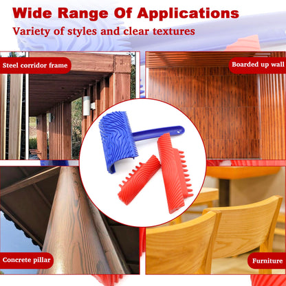 LUTQ 3 Pack Wood Grain Tool -Natural Woodgrain Maker for Decorative Painting Premium Wood Graining Tool Set Enhance Your DIY Projects with Wood Grain Patterns