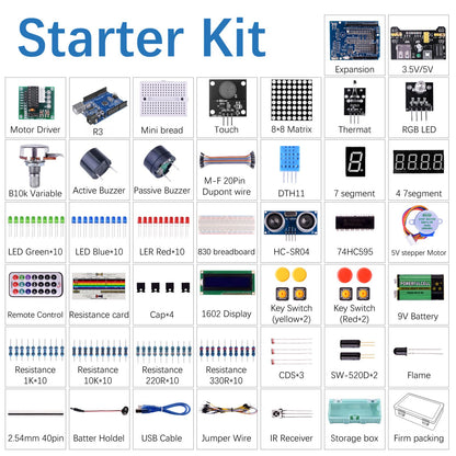 kuman Complete Starter Kit with Detailed Tutorial and Reliable Components for Arduino Project Mega 2560 Robot breadboard Kits