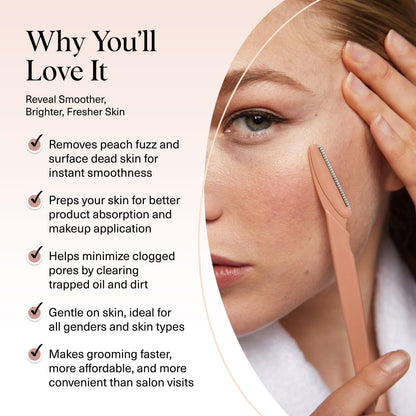 Kitsch Dermaplane Razor for Women Face - Face Razors for Women and Men - Eyebrow Trimmer, Shaver, Recycled Plastic Dermaplaning and Skin Care Tool - Terracotta, 12 pcs