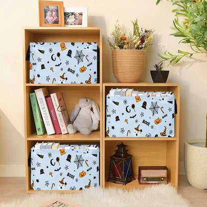 MAIZMZ Halloween Storage Basket Pumpkin Ghost Gift Basket for Kids Foldable Toy Box Waterproof Organizer Bin Laundry Nursery Hamper for Home Office Dorm Closet Shelf