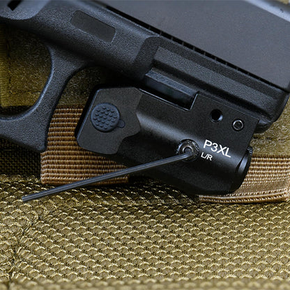 HiLight - Tactical P3XL - 300 Lumens Strobe Flashlight & Single (Green) Laser - Aircraft Grade Aluminum, Rechargeable USB Battery - Rail Mount Light & Precision Laser Class of IIIA, 5mW