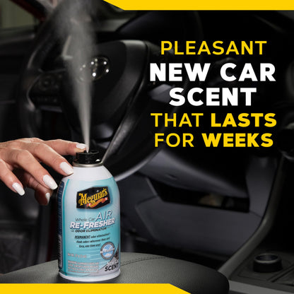 Meguiar's Whole Car Air Refresher, Odor Eliminator Spray Eliminates Strong Vehicle Odors, New Car Scent - Three 2 Oz Spray Bottles