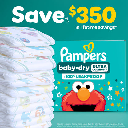 Pampers Diapers - Baby Dry - Size 1, 120 Count, Absorbent Disposable Infant Diaper (Packaging May Vary)