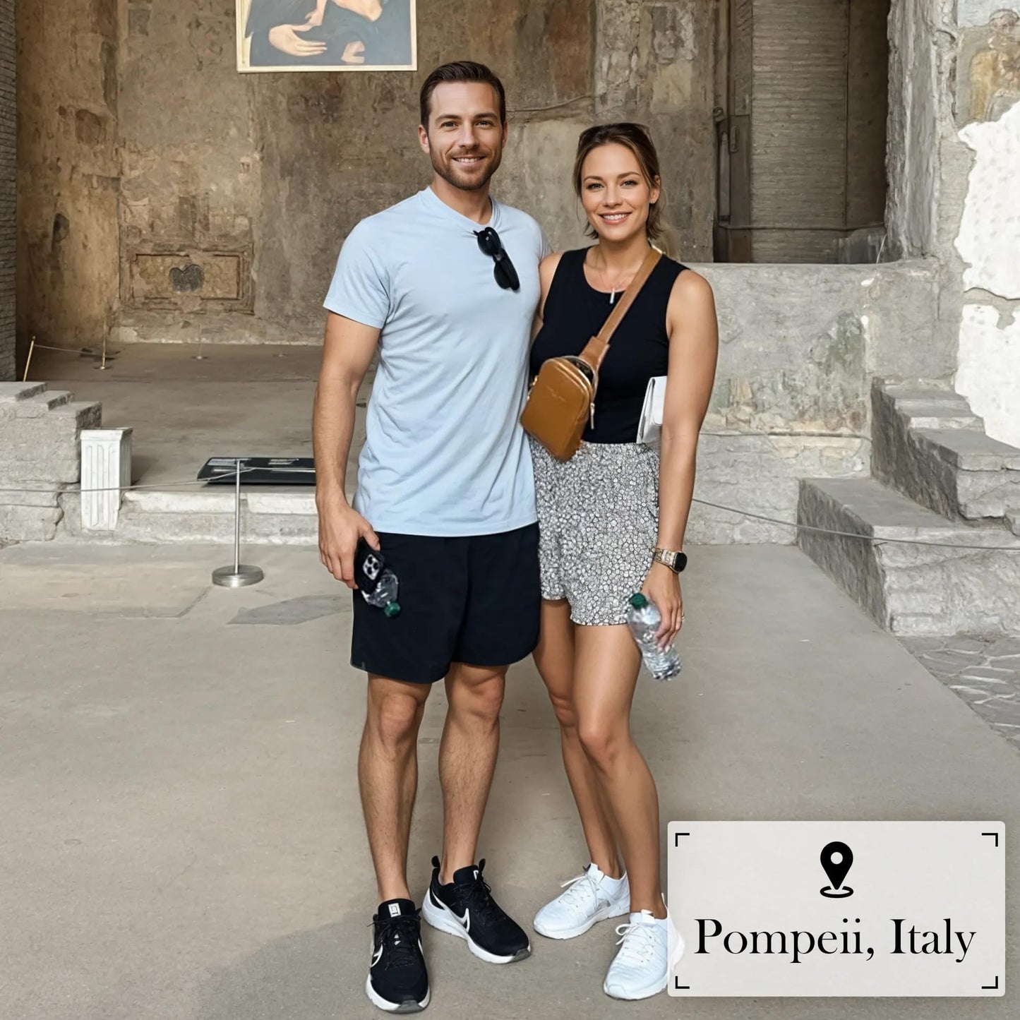 INICAT Travel Small Sling Bag Leather Crossbody Bags for Women Fanny Packs Cross Body Bag for Woman Cross Body Purses(Brown)