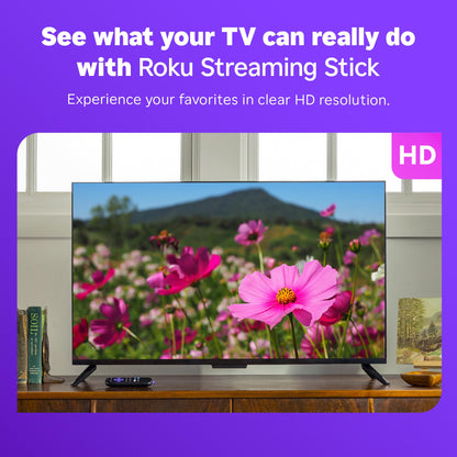 Roku Streaming Stick HD 2025 — HD Streaming Device for TV with Roku Voice Remote, Free & Live TV