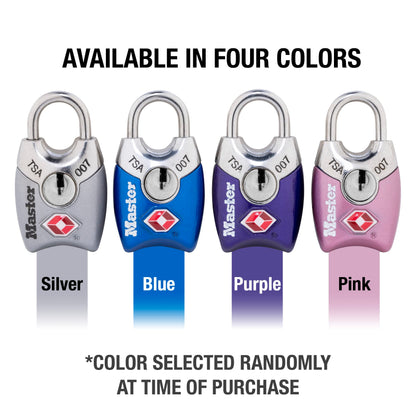 Master Lock 4689Q TSA Approved Luggage Lock, 4 Pack, Colors May Vary