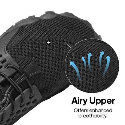 NORTIV 8 Mens Lightweight Barefoot Aqua Water Shoes for Outdoor Sports, Swim, Fishing, Hiking, Diving, Surf Walking, Black - 10 (TREKMAN-2)