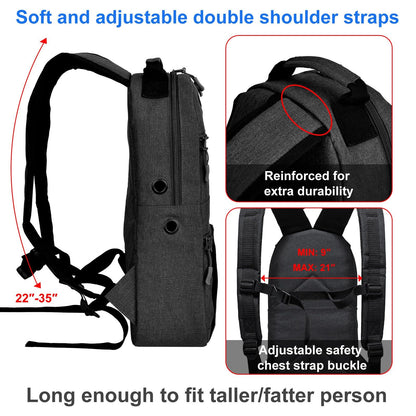 iGuerburn Portable Oxygen Tank Backpack for Small Size M2, A/M4, ML6, B/M6, M7, C/M9 Cylinders