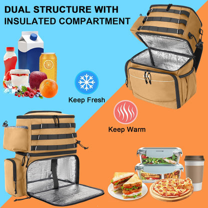 MATEIN Fishing Backpack, Water Resistant Fishing Tackle Box Bag with Rod Holders & Cooler, Gear Gifts for Men