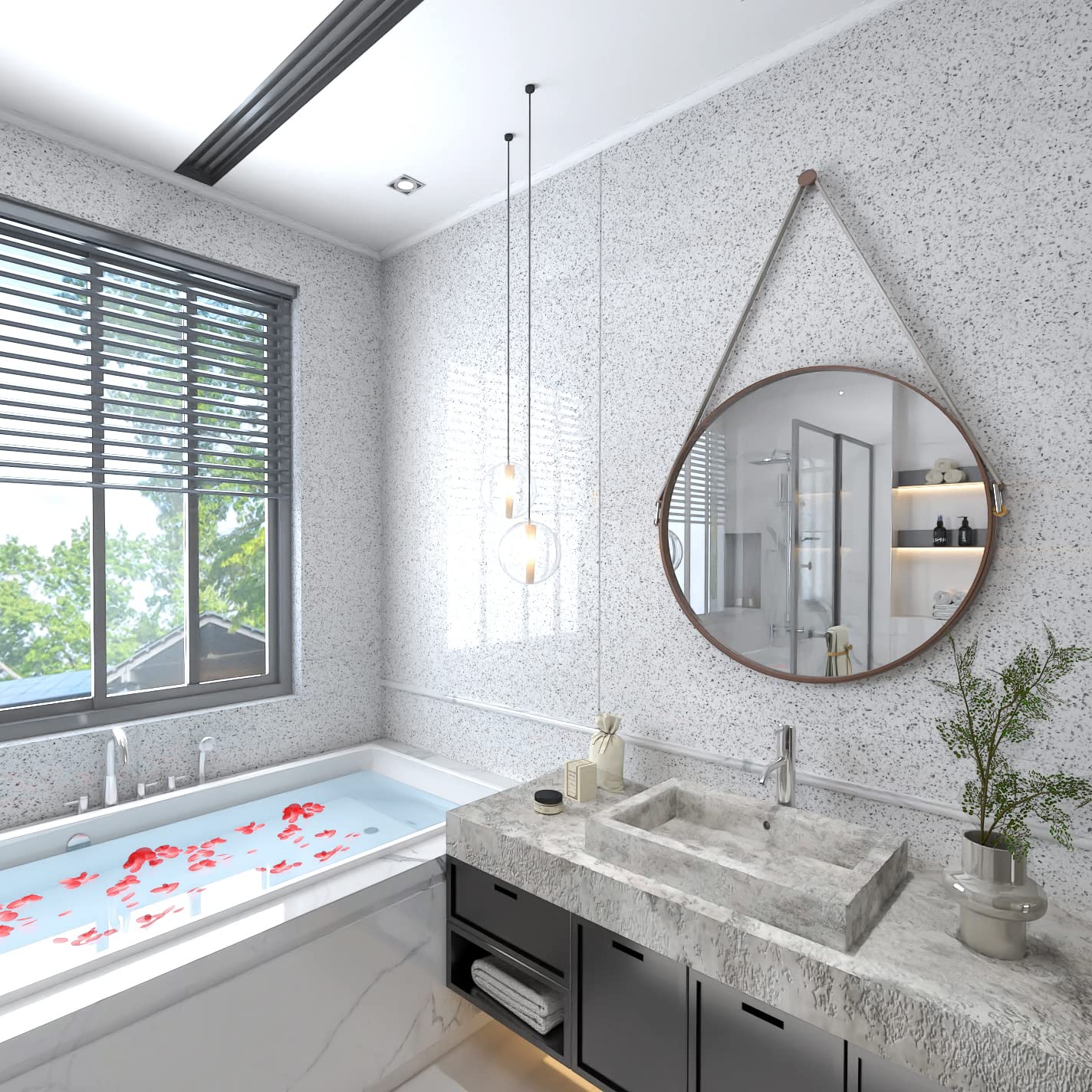 MelunMer Glossy Marble Contact Paper for Countertops Peel and Stick Wallpaper for Kitchen Waterproof Granite White Marble Sticker Self Adhesive Removable Wallpaper 118”×23.6” Easy to Install & Clean