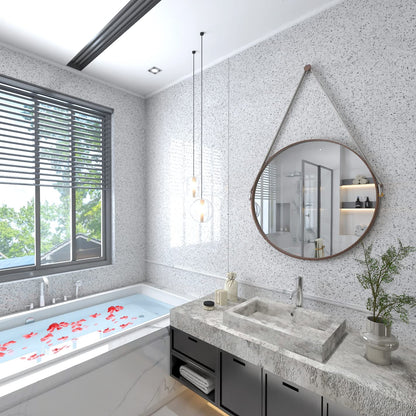 MelunMer Glossy Marble Contact Paper for Countertops Peel and Stick Wallpaper for Kitchen Waterproof Granite White Marble Sticker Self Adhesive Removable Wallpaper 118”×23.6” Easy to Install & Clean