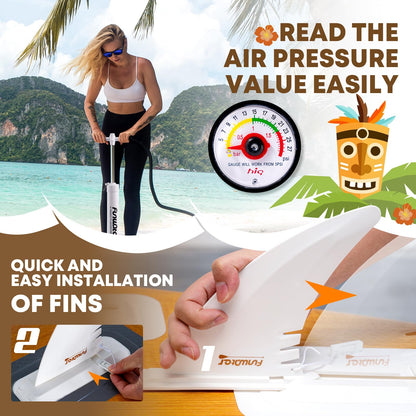 FunWater 11'6×33"×6" Inflatable Stand Up Paddle Board with Premium SUP Paddleboard Accessories, Adults & Youth for All Skill Levels, Included with Board, Paddle, Pump, Seat, Backpack