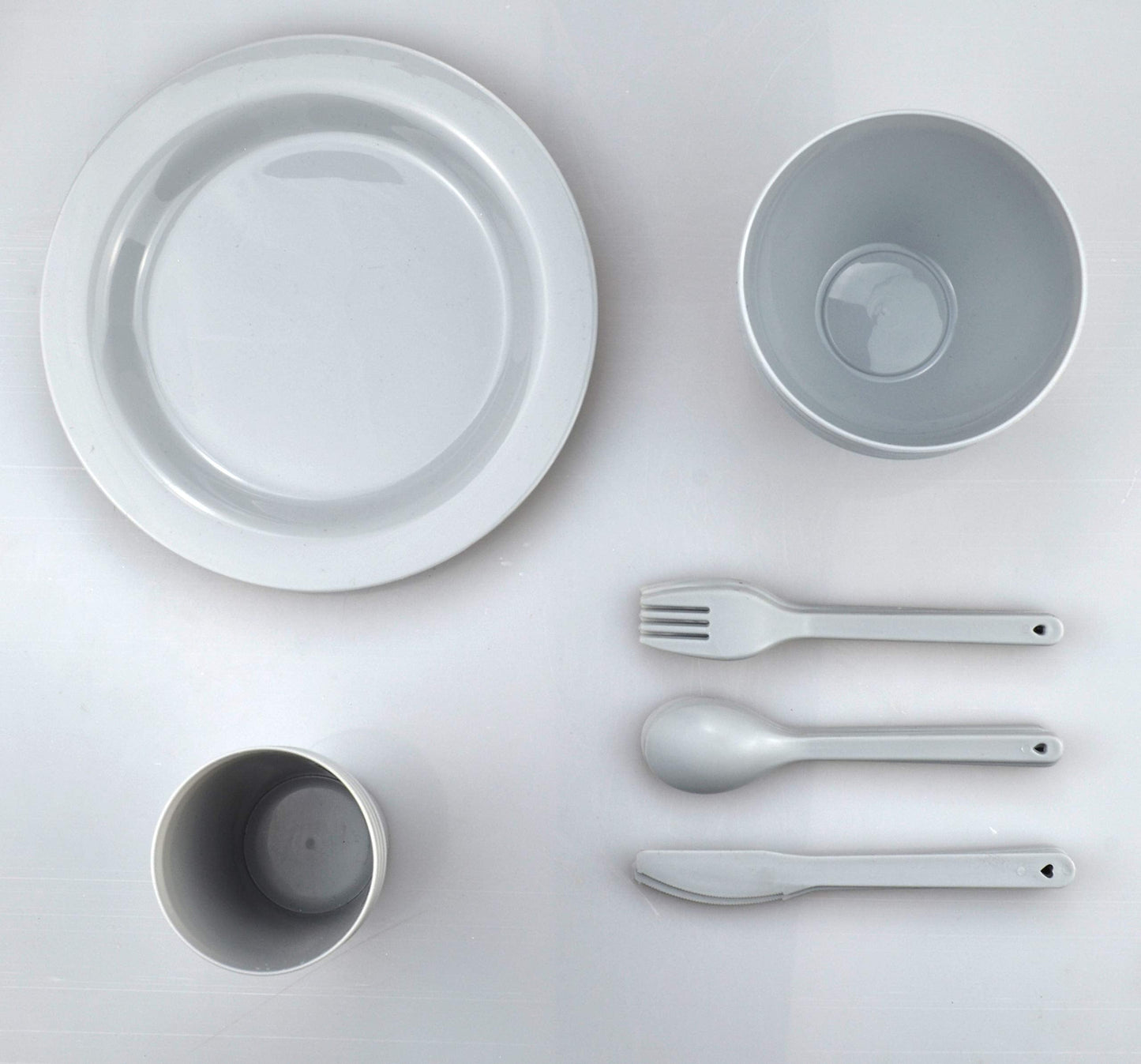 Plastic Plates and Bowls Sets,College Dorm Room Essentials Dishes Set Camping Plates,Dinnerware Accessories Mess Kit-Microwaveoven Safe BPA-Free with Mesh Bag-24PCS