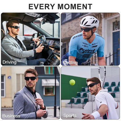 OhO Smart Glasses,Polarized Sunglasses with Bluetooth Speaker,Athletic/Outdoor UV Protection and Voice Control,Unisex