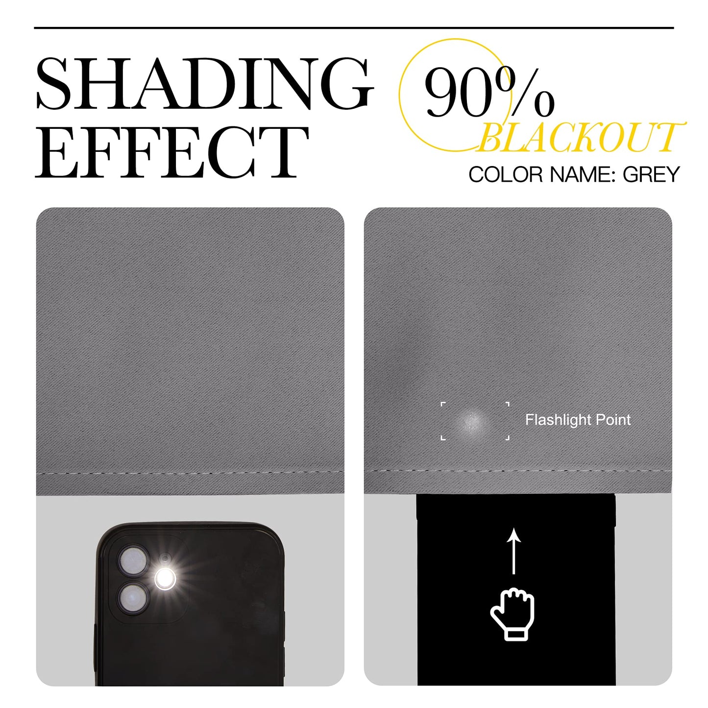 NICETOWN Gray Blackout Curtains for Bedroom 84 inches Long - Thermal Drapes Grommet Room Darkening Light Blocking Curtains Window Treatments for Living Room (2 Panels, W52 x L84, Grey)