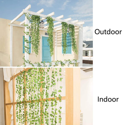 12 Pack Fake Vines for Room Decor Artificial Ivy Garland with Clip Green Flowers Hanging Plants Faux Greenery Leaves Bedroom Aesthetic Decor for Home Garden Wall Wedding