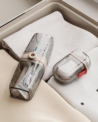 PEISAINOX Travel Soap Case, Leakproof Soap Container with Lid, Portable Bar Soap Holder for Traveling, Soap Dish for Bathroom, Shower, Gym, School, Camping, Vacation, Outdoor-Transparent-Black