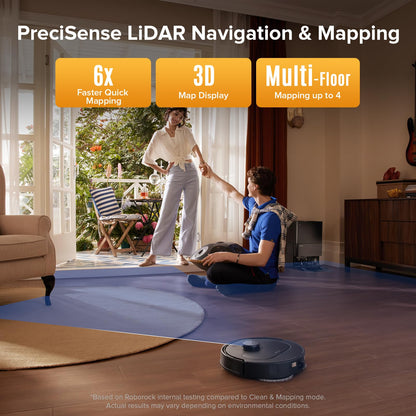 roborock QV 35S Robot Vacuum and Mop, All-in-one Vacuum Cleaner, 10,000Pa Powerful Suction, Self Emptying & Refilling, Self Mop Washing & Air Drying, Anti-Tangle Brushes for Home, Pet Hairs, Black