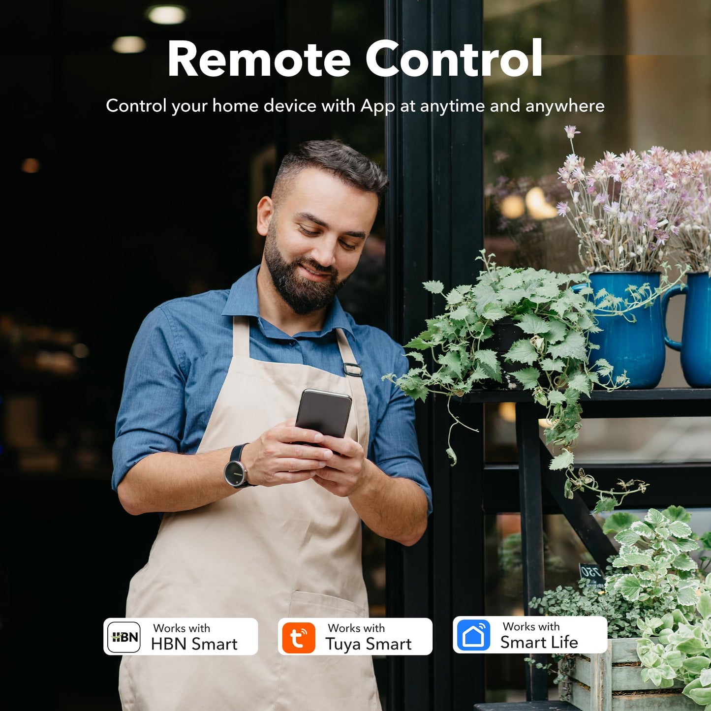 Outdoor Smart WiFi Plug, HBN Heavy Duty Wi-Fi Timer with Two Grounded Outlet, Wireless Remote Control by App Compatible with Alexa and Google Home Assistant 2.4 GHz Network only, ETL Listed (1 Pack)