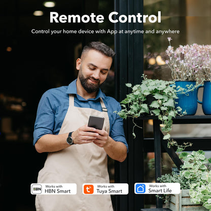 Outdoor Smart WiFi Plug, HBN Heavy Duty Wi-Fi Timer with Two Grounded Outlet, Wireless Remote Control by App Compatible with Alexa and Google Home Assistant 2.4 GHz Network only, ETL Listed (1 Pack)