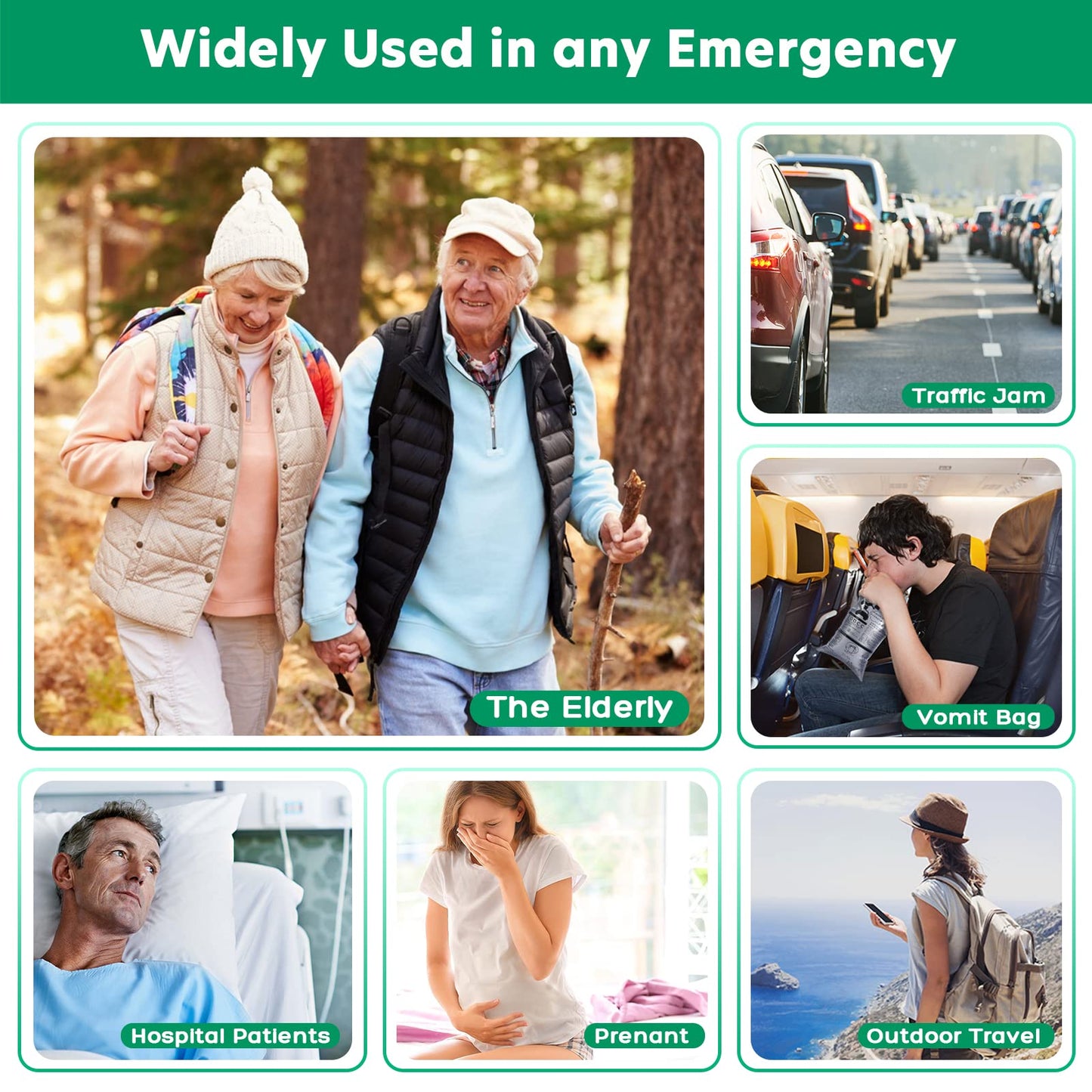 OUMEE 28/23/20/12/8 Pack Disposable Urine Bags, 700ML Travel Pee Bags Unisex Urinal Bag Vomit Bag for Travel Traffic Jam Emergency Portable Camping Urinal Bags for Men Women (8)