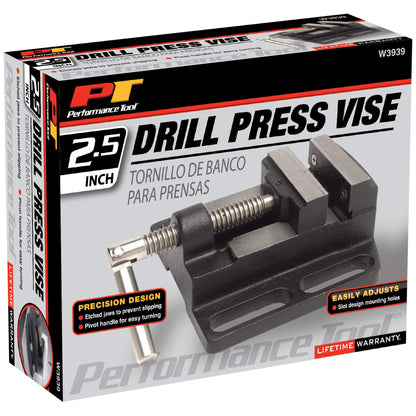 Performance Tool W3939 2-1/2" Heavy Duty Drill Press Vise - Securely Clamp Workpieces for Accurate Drilling