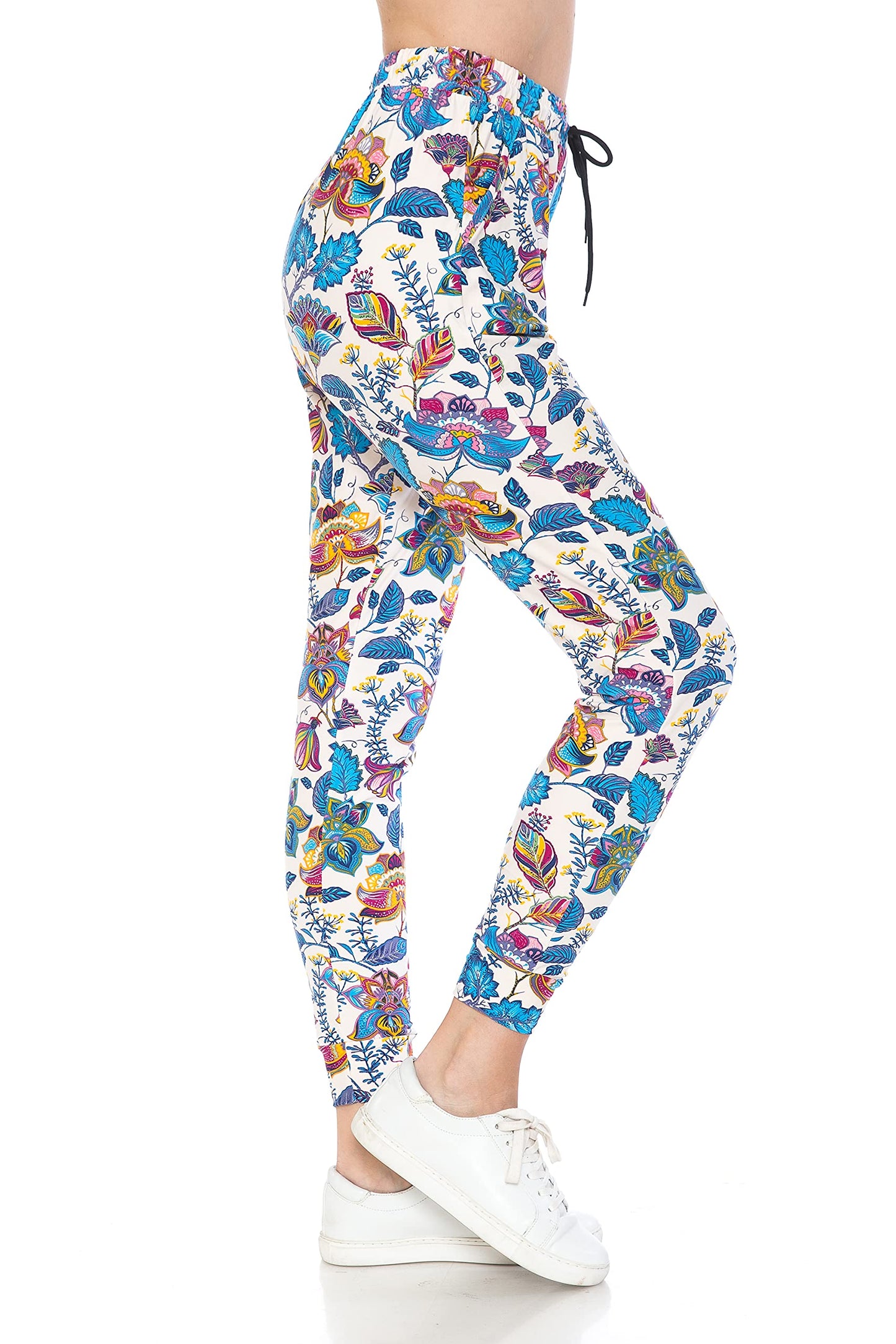 Leggings Depot Wonderful Forest Print Jogger Track Pants w/Pockets-JGAX-R798-2X