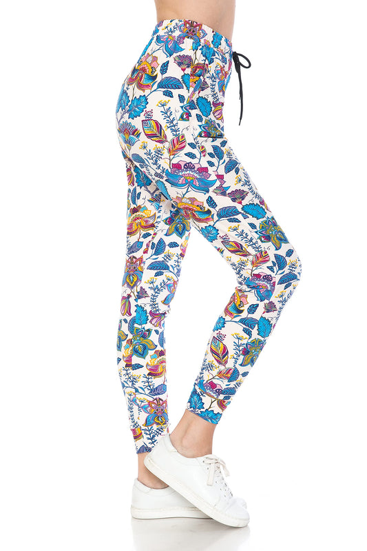Leggings Depot Wonderful Forest Print Jogger Track Pants w/Pockets-JGAX-R798-2X