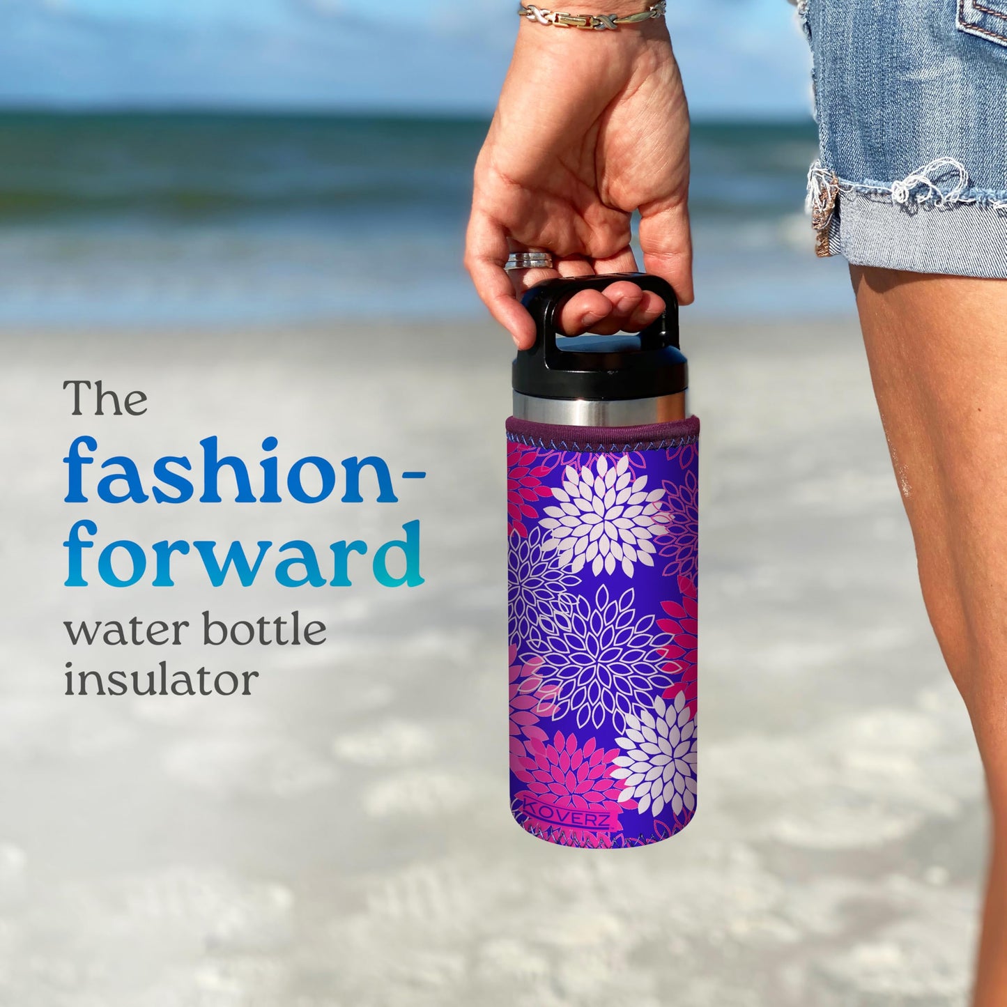 Koverz 24-30oz 750ml Water Bottle Carrier with Shoulder Strap, Water Bottle Insulator - Midnight Mums