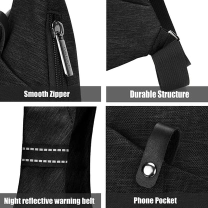 OSOCE Lightweight Sling Bag, Anti Theft Crossbody Bags for Women Men Casual Shoulder Crossbody Sport Travel Hiking Bag,Black,Small