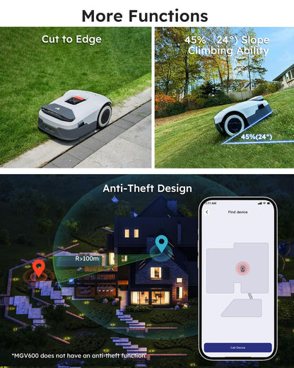 Robot Lawn Mower NO Wire - 0.22 Acre, Full Band RTK+4-Eye Vision Robotic Lawnmower, Automatic Mapping, 20 Multi-Zone Management, Accurate Obstacle Avoidance, Intelligent Path Planning