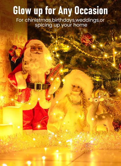 Minetom Twinkle Fairy Lights, 33 ft 100 LED USB Plug in String Lights with Remote and Timer, Waterproof 8 Modes for Bedroom Indoor Wreath DIY Party Wedding Christmas Holiday Decoration