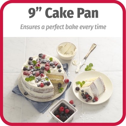GoodCook Everyday Nonstick Steel Round Cake Pan, 9", Gray