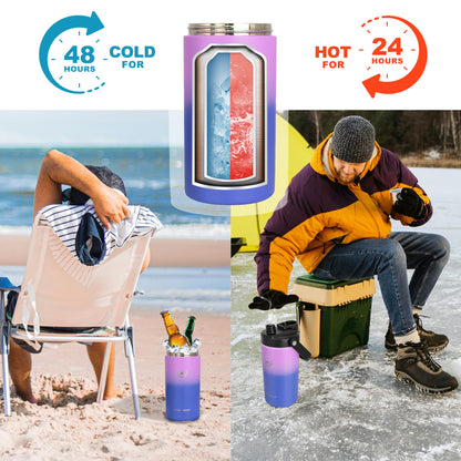 NATURE PIONEOR Insulated Water Bottles with Strap - 64 oz Stainless Steel Vacuum Wide Mouth Bottle with Holder/Carrier/Sleeve - 18/8 Food Grade 64oz Half Gallon Water Jug