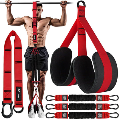 HOXWC Pull Up Assistance Bands, Heavy-Duty Pull Up Bands Set for Men & Women, Height Adjustable Strap & Comfortable Foot Strap, Pull Up Assist Straps for Body Stretching, Muscle Training