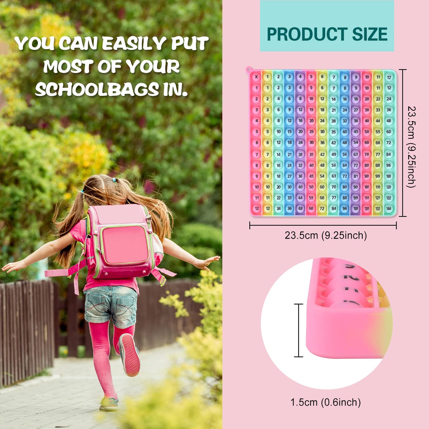 12x12 Digital Multiplication Table Game Flash Cards 3rd Grade Fidget Math Toy, DK-SIMINA Create All Kinds of Math Operations, Easy to Learn, More Fun, fidgety Learning Game Toy it