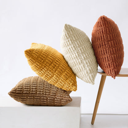 MIULEE Fall Soft Corduroy Throw Pillow Covers Set of 4 Camel 20x20 Inch Modern Farmhouse Boho Decorative Accent Cushion Covers for Couch Sofa Bedroom