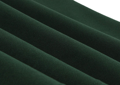 Nihsatin Women's Vintage-Inspired Green A-Line Dress with Orange Collar and Belt