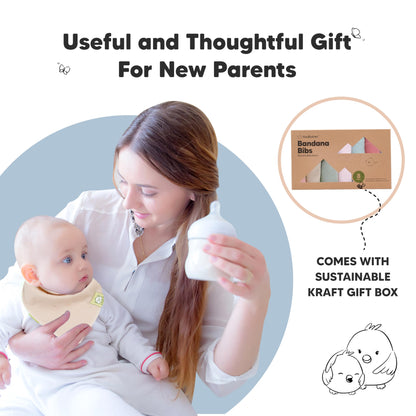 8-Pack Organic Baby Bandana Bibs for Girls - Super Absorbent Triangle Baby Bibs for Drooling and Teething Infant, 100% Cotton Extra Soft for Newborn, Infant 0-36 Months (Muted Pastel)