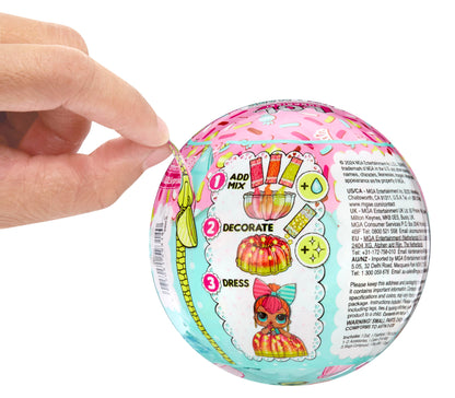 LOL Surprise Mix & Make Birthday Cake Tots with Collectible Doll, DIY Cake Dress, Cake Making and Decorating, Ingredients and Glitter Sprinkles, Cake Dress Doll- Great Gift for Girls Age 3+