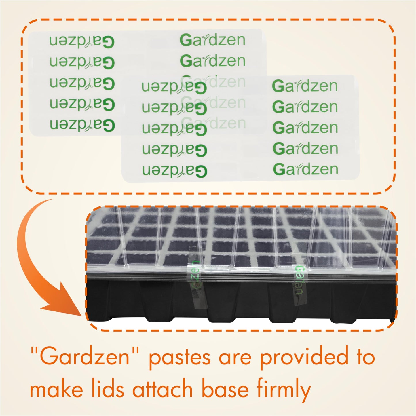 Gardzen 5-Set Seed Starter Tray Kits, Durable Plant Germination Trays with Humidity Vented Domes and Bases, Ideal for Seed Starting, Indoor Gardening, and Greenhouse (Total 200 Cells)